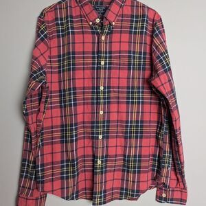 Men’s Abercrombie & Fitch Plaid Shirt Slim Fit Red Black Yellow XL